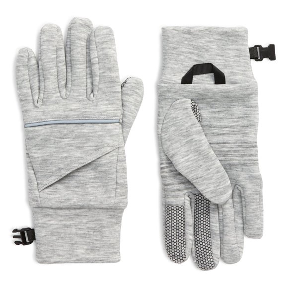 Zella Accessories - Zella Stretch Fleece Running Gloves in Grey Light Heather